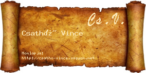 Csathó Vince névjegykártya