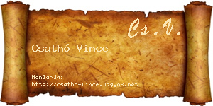 Csathó Vince névjegykártya